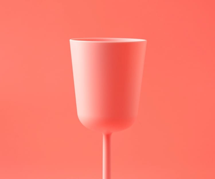 Pink cup with pink background